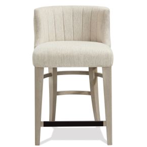 Riverside Furniture 73455 Cascade - Upholstered Curve-Back Counter Stool (Set of 2) - Dovetail