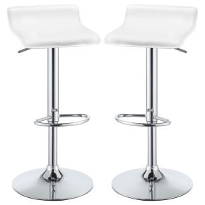 CoasterEveryday 120391 Bidwell - Upholstered Adjustable Bar Stool (Set of 2) - White
