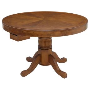 CoasterEssence 100951 Mitchell - Round Dining And Billiard Poker Game Table - Amber