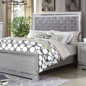 Furniture of America CM7518EK-BED Belleterre - Eastern King Bed - Silver