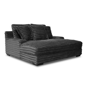 New Classic U5482-27-BLK Embrace - Dual Chaise Lounge - Charcoal