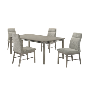 New Classic 40-D1248-D4C Lennox - 5 Piece Dining Room Set (Dining Table With 4 Chairs) - Gray / Silver