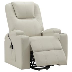 Coaster Fine Furniture 609477P Armstrong - Upholstered Power Lift Massage Recliner - Ivory
