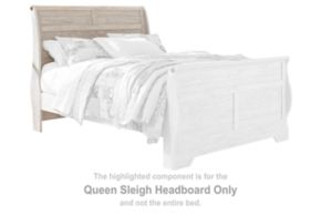 Signature Design by Ashley® B267-177 Willowton - Queen Sleigh Headboard - Whitewash