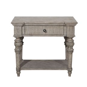 Pulaski Furniture P167142 Kingsbury - 1 Drawer USB Charging Open Nightstand - French Gray