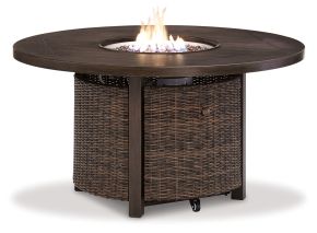 Signature Design by Ashley® P750-776 Paradise Trail - Round Fire Pit Table - Medium Brown
