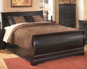 Signature Design by Ashley® B128/87/84/88 Huey Vineyard - Full Sleigh Bed - Black