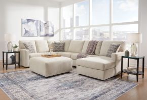 Signature Design by Ashley® 29004/48/34/17/08 Edenfield - 4 Pc. - Right Arm Facing Corner Chaise 3 Pc Sectional, Ottoman - Linen
