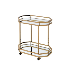 ACME 98197 Lacole - Serving Cart - Champagne & Mirror