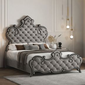 ACME BD01062Q Perine - Queen Bed - Gray Velvet