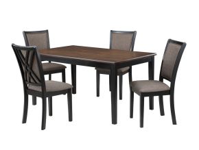 New Classic D4832B-60S-REC Potomac - 5 Piece Rectangle Dining Set (Table & 4 Chairs) - Brown / Black