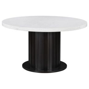 CoasterEssence 115490 Sherry - Round Marble Top Dining Table - Rustic Espresso
