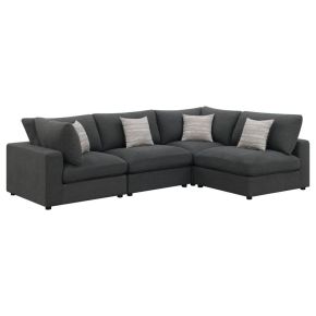 CoasterEssence 551324-SETA Serene - Upholstered 4 Piece Modular Sectional Sofa - Charcoal