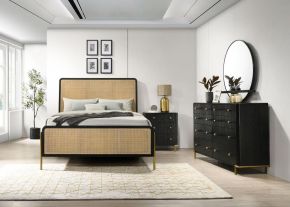 Coaster Fine Furniture 224330KW-S4 Arini - 4 Piece California King Bedroom Set - Black And Natural