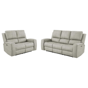 Coaster Fine Furniture 603434PPP-S2 Brickston - 2 Piece Triple Power Reclining Sofa Set - Gray