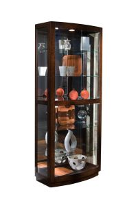 Pulaski Furniture 21221 PFC Curios - Curved Front 5 Shelf Curio Cabinet - Mahogany Brown