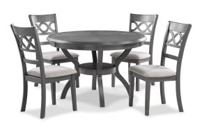 New Classic D1719-50S-GRY Cori - 5 Piece Round Dining Set - Gray