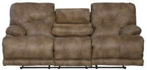Catnapper 43845-1228/49-1328/49 Voyager - Fabric Lay Flat Reclining Sofa With 3 Recliners And Drop Down Table - Brandy