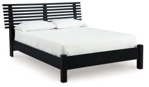 Signature Design by Ashley® B1013B1 Danziar - Queen Slat Panel Bed With Low Footboard - Black