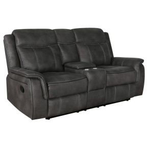 CoasterEveryday 603505 Lawrence - Upholstered Padded Arm Reclining Loveseat - Charcoal
