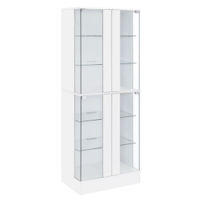 Coaster Fine Furniture 950397 Cabra - 4-Door LED Curio Display Cabinet - White High Gloss