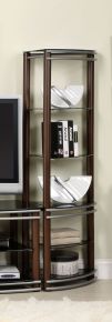 Furniture of America CM5510-PC Silver Creek - 2 Piece Pier Shelves ( Pair) - Brown / Silver