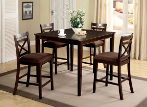 Furniture of America CM3400PT-5PK Weston - 5 Piece Counter Height Table Set - Espresso