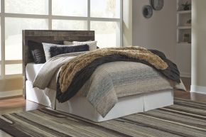 Benchcraft® B200/57/B100-31 Benchcraft® B200/57/B100-31 Derekson - Queen Panel Headboard with Bolt on Bed Frame - Multi Gray