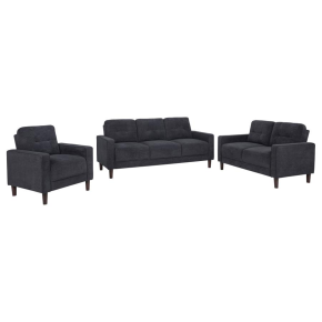 Coaster Fine Furniture 509981-S3 Bowen II - 3-Piece Upholstered Track Arm Sofa Set - Steel Gray
