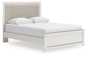 Signature Design by Ashley® PCB3381B2 Zuraleus - Queen Upholstered Panel Platform Bed With Roll Slats - White
