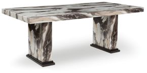 Ashley Furniture PCD581D4 Jeshina - Dining Table - Dark Brown / Beige