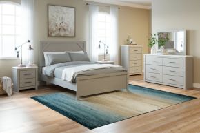Signature Design by Ashley® B1192/31/36/71/96/92(2) Cottenburg - Light Gray / White - 6 Pc. - Dresser, Mirror, Queen Panel Bed, 2 Nightstands