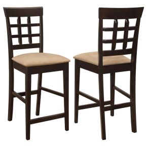 CoasterEveryday 100209 Gabriel - Lattice Back Counter Chair (Set of 2) - Cappuccino