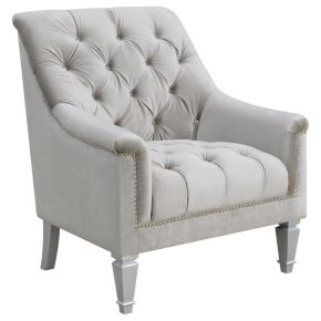CoasterElevations 508463 Avonlea - Velvet Upholstered Sloped Arm Chair - Pearl Silver