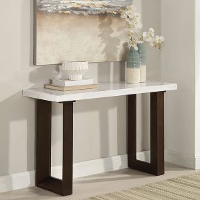 ACME LV03207 Edwyn - Sofa Table With Marble Top - White