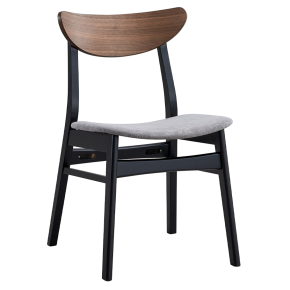 ACME DN04181 Rebi - Side Chair (Set of 2) - Gray Linen, Walnut & Black Finish