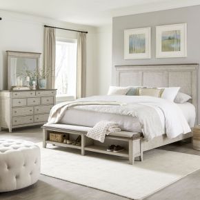 Liberty Furniture 457-BR-CSBDM Ivy Hollow - 3 Piece Bedroom Set (California King Storage Bed, Dresser & Mirror) - White