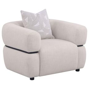 Coaster Fine Furniture 508963 Jeanette - Fabric Upholstered Round Arm Accent Chair - Beige