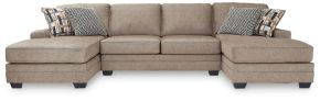 Signature Design by Ashley® 98201S3 Cannonbrook - 3-Piece Sectional With Chaises - Nutmeg