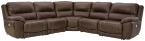 Signature Design by Ashley® U71604S8 Dunleith - 5-Piece Power Reclining Sectional - Chocolate
