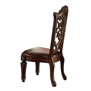 ACME 60003 Vendome - Side Chair (Set of 2) - PU & Cherry - Wood - 48"