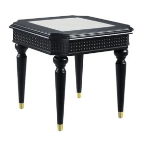 ACME LV01159 Tayden - End Table With Marble Top - Marble Top & Black