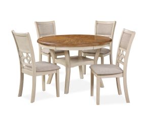 New Classic D1763-50S-BSQ New Classic D1763-50S-BSQ Mitchell - 5 Piece Dining Set - Bisque / Brown