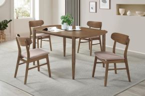 Coaster Fine Furniture 108461-S5 Dortch - 5 Piece Oval Solid Wood Dining Set - Walnut