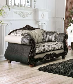 Furniture of America SM6449-LV Crespignano - Loveseat - Black / Gray