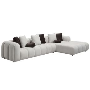 ACME LV04320 Manilla - Sectional Sofa With 8 Pillows - Ivory White Linen