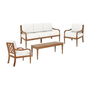 New Classic 60-841-4P New Classic 60-841-4P Savannah - 4 Piece Set (Sofa & 2 Chairs & Coffee Table) - White Linen
