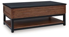 Signature Design by Ashley® T737-9 Kallari - Lift Top Cocktail Table - Warm Brown / Black