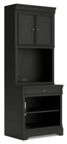 Signature Design by Ashley® H778H7 Beckincreek - Bookcase With Door Hutch - Black