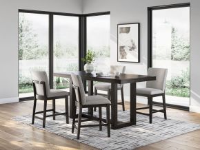 Signature Design by Ashley® D618/13/124(2) Neymorton - 5 Pc. - Rectangular Dining Room Counter Table, 4 Barstools - Dark Grayish Brown